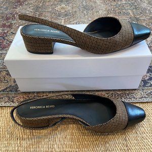 Veronica Beard Cecile Half d'Orsay Slingback Pump Caramel/ Black